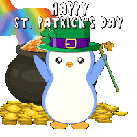 St Patricks Day Gold Sticker by Pudgy Penguins
