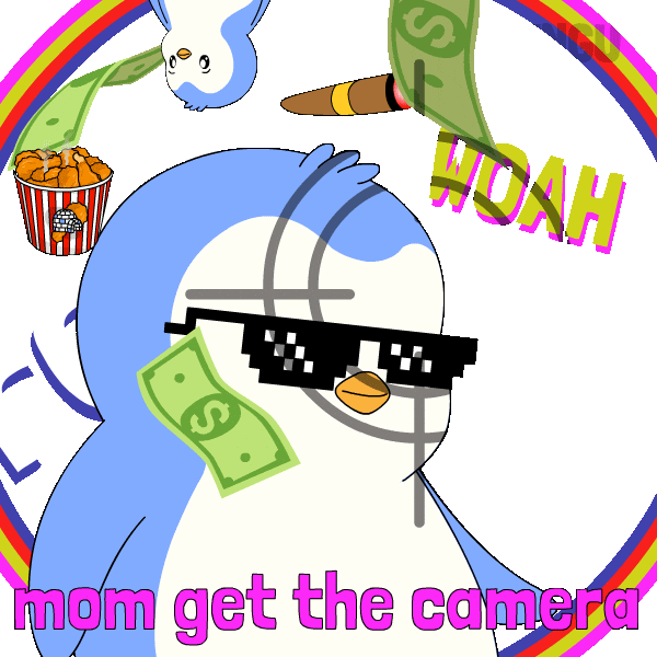 Penguin Wow Sticker by Pudgy Penguins