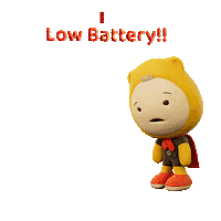 Tired Battery Low Sticker by Gumazing