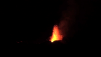 Lava Sprays Erupt From Piton de la Fournaise Volcano