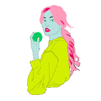 Apple Eating Sticker by krist menina