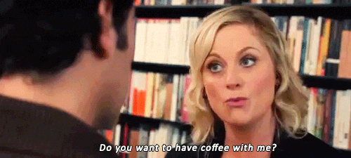 amy poehler i would get nervous if i ask rudd out for coffee too GIF