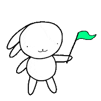 Red Flag Bunny Sticker by RainToMe