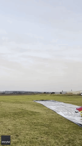 'I'm Coming For You!' Skydiver Lands on Inflatable Unicorn