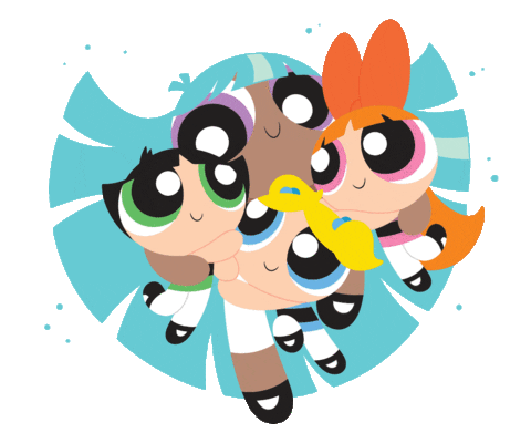 powerpuff girls hug Sticker by Cartoon Network