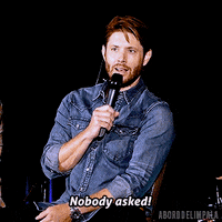 aborddelimpala jensen ackles reaction gif aborddelimpala nobody asked GIF