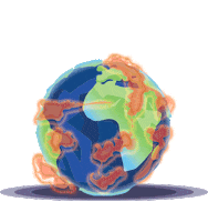 Global Warming Earth Sticker by Blue Raven Solar