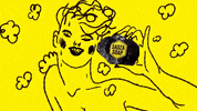olaszmida illustration black and white artist yellow GIF