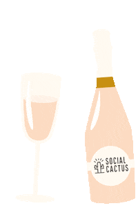 socialcactuscoaching cactus launch prosecco cacti Sticker