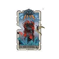 The Tower Tarot Sticker by TheTatuTribe