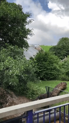 Town in England Evacuated After Heavy Rain Collapses Part of Dam