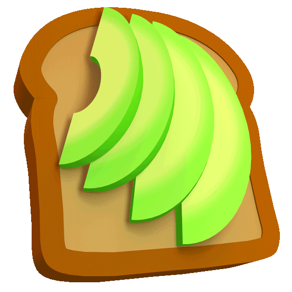 Avocado Toast 3D Sticker by chrislumain