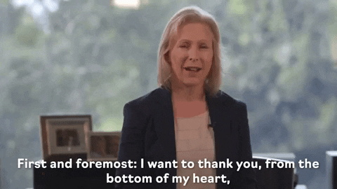 Kirsten Gillibrand Thank You GIF