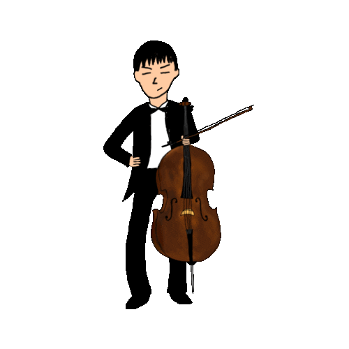 midori_green zero orchestra cello cellist Sticker