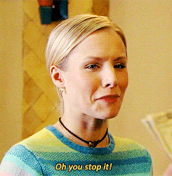 oh you stop it kristen bell GIF