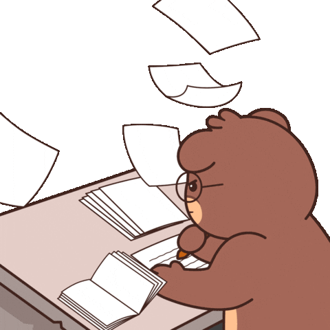 Studying Teddy Bear Sticker by BEARISH