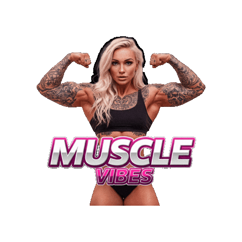 Muscle Girl Pink Sticker by Tony Ciccone Photography