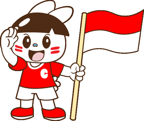 Flag Rabbit Sticker by Fun Cican