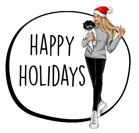 Merry Christmas Dog Sticker by Carrie Berkk | Carrie's Chronicles