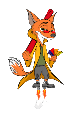 Folienbande giphyupload fox fly flying Sticker