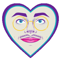 Yves Heart Face Sticker by Sam