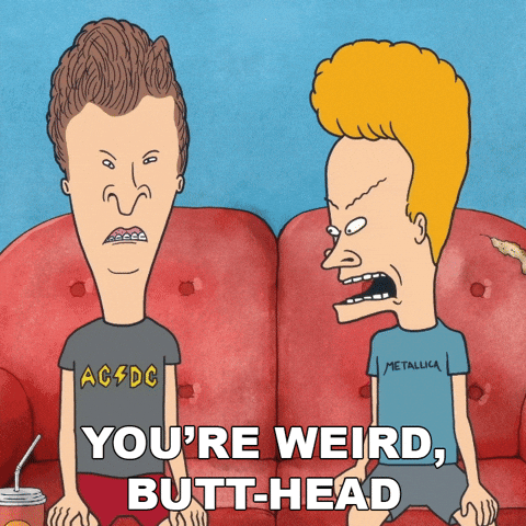Youre Weird Beavis And Butthead GIF by Paramount+
