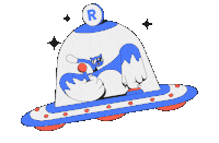 Cat Ufo Sticker by ROVE