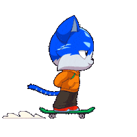 Cat Skating Sticker by Toshithecat
