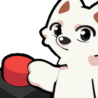 Red Button Dog Sticker