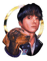 Golden Boy Bunny Sticker by zhanadarte