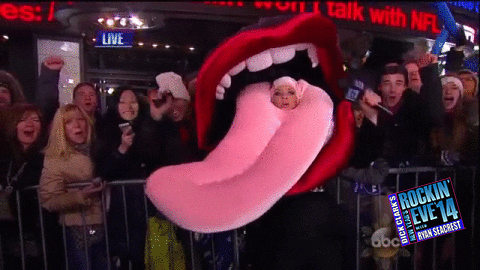 jenny mccarthy tongue GIF by New Year's Rockin' Eve