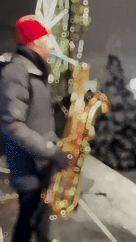 Baritone Saxophone Christmas GIF by #nikaachris