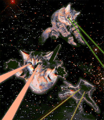 WakeUpAlien cat party cats laser GIF