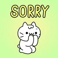 Sorry White Cat GIF by Mikitti