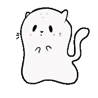 GarringtonIllu cat halloween kawaii ghost Sticker