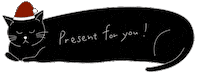 Cat Present For You Sticker by Luntan