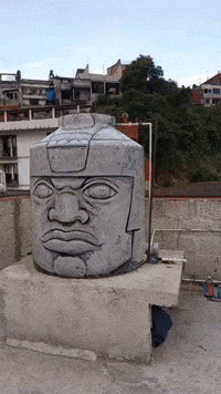 Incredible Water Tank Designed to Look like Traditional Olmec Sculpture Goes Viral