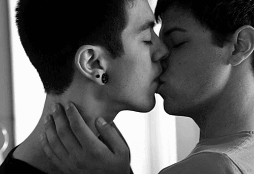 gays kiss GIF