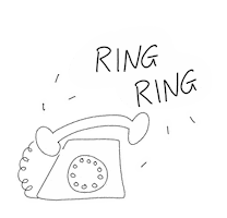 Ring Ring Telephone Sticker by yvoscholz