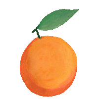 Orange Fruit Art Sticker