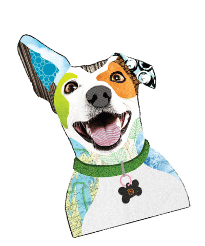 dogtopiacanada bone dog mom tennis ball thought bubble Sticker