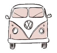 Vw Bus Pink Sticker by four things paper