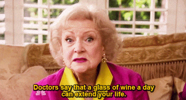 betty white wine GIF