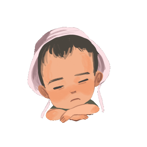 Tired Baby Sticker by Rafhi Dominic
