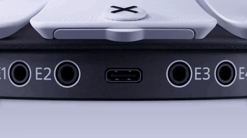 A gif which shows the four different 3.5mm posts on the Access Controller in use.