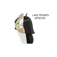 nindypo cat girl sad alone Sticker