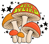 Stay Weird Red Orange Sticker