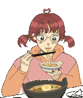 Noodles Eating Sticker
