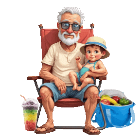 Sunny Day Grandfather Sticker