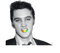 Elvis Presley Rainbow Sticker by Suany